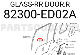 Nissan 82300ED02A GLASS-RR DOOR,R