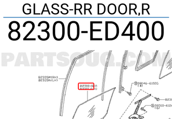Nissan 82300ED400 GLASS-RR DOOR,R