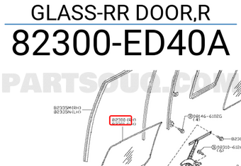 Nissan 82300ED40A GLASS-RR DOOR,R