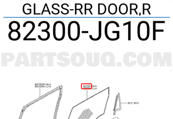 Nissan 82300JG10F GLASS-RR DOOR,R