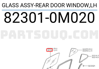 Nissan 823010M020 GLASS ASSY-REAR DOOR WINDOW,LH
