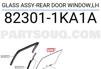 Nissan 823011KA1A GLASS ASSY-REAR DOOR WINDOW,LH