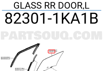 Nissan 823011KA1B GLASS RR DOOR,L
