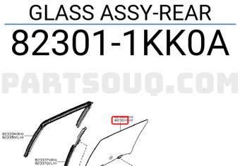 Nissan 823011KK0A GLASS ASSY-REAR