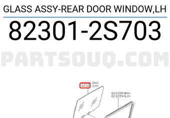 Nissan 823012S703 GLASS ASSY-REAR DOOR WINDOW,LH