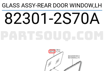 Nissan 823012S70A GLASS ASSY-REAR DOOR WINDOW,LH