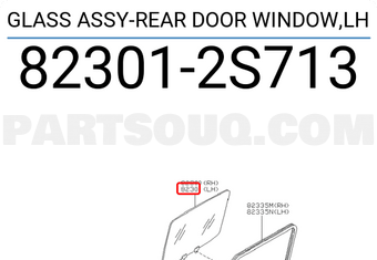 Nissan 823012S713 GLASS ASSY-REAR DOOR WINDOW,LH