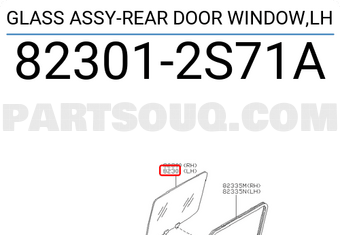 Nissan 823012S71A GLASS ASSY-REAR DOOR WINDOW,LH