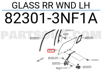 Nissan 823013NF1A GLASS RR WND LH