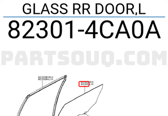 Nissan 823014CA0A GLASS RR DOOR,L