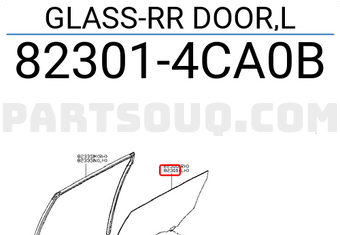 Nissan 823014CA0B GLASS-RR DOOR,L