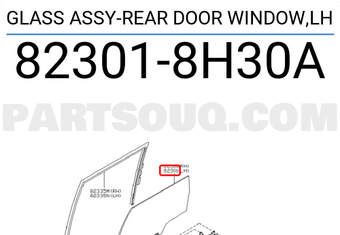 Nissan 823018H30A GLASS ASSY-REAR DOOR WINDOW,LH
