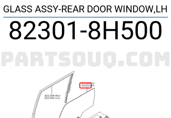 Nissan 823018H500 GLASS ASSY-REAR DOOR WINDOW,LH