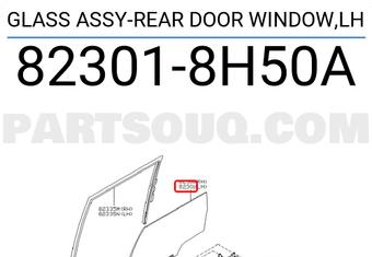Nissan 823018H50A GLASS ASSY-REAR DOOR WINDOW,LH