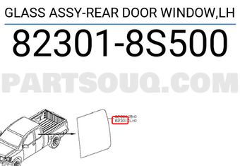 Nissan 823018S500 GLASS ASSY-REAR DOOR WINDOW,LH