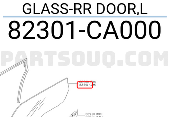 Nissan 82301CA000 GLASS-RR DOOR,L