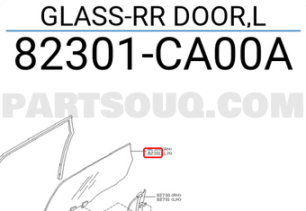 Nissan 82301CA00A GLASS-RR DOOR,L