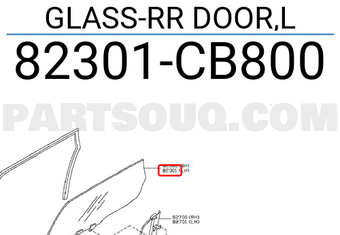 Nissan 82301CB800 GLASS-RR DOOR,L