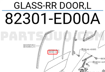 Nissan 82301ED00A GLASS-RR DOOR,L