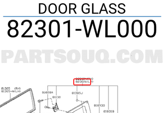 Nissan 82301WL000 DOOR GLASS