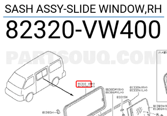 Nissan 82320VW400 SASH ASSY-SLIDE WINDOW,RH