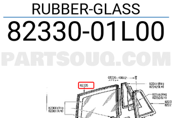 Nissan 8233001L00 RUBBER-GLASS