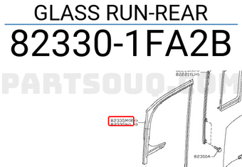 Nissan 823301FA2B GLASS RUN-REAR
