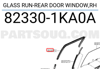 Nissan 823301KA0A GLASS RUN-REAR DOOR WINDOW,RH