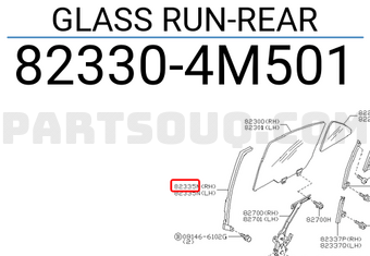 Nissan 823304M501 GLASS RUN-REAR