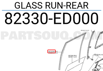 Nissan 82330ED000 GLASS RUN-REAR