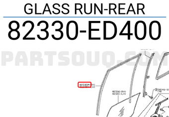 Nissan 82330ED400 GLASS RUN-REAR