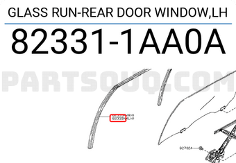 Nissan 823311AA0A GLASS RUN-REAR DOOR WINDOW,LH