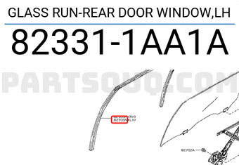 Nissan 823311AA1A GLASS RUN-REAR DOOR WINDOW,LH