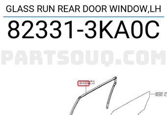 Nissan 823313KA0C GLASS RUN REAR DOOR WINDOW,LH