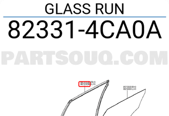 Nissan 823314CA0A GLASS RUN