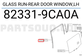 Nissan 823319CA0A GLASS RUN-REAR DOOR WINDOW,LH