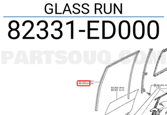 Nissan 82331ED000 GLASS RUN