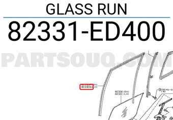 Nissan 82331ED400 GLASS RUN