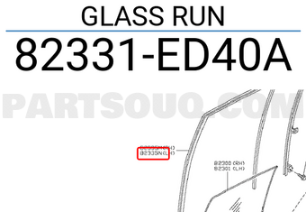 Nissan 82331ED40A GLASS RUN