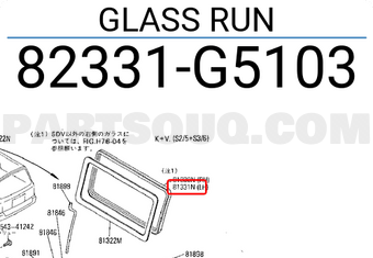 Nissan 82331G5103 GLASS RUN