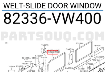 Nissan 82336VW400 WELT-SLIDE DOOR WINDOW