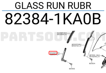 Nissan 823841KA0B GLASS RUN RUBR