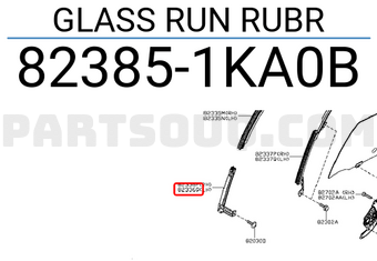 Nissan 823851KA0B GLASS RUN RUBR
