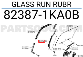 Nissan 823871KA0B GLASS RUN RUBR