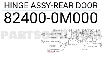 Nissan 824000M000 HINGE ASSY-REAR DOOR