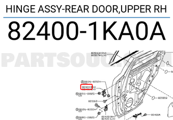 Nissan 824001KA0A HINGE ASSY-REAR DOOR,UPPER RH