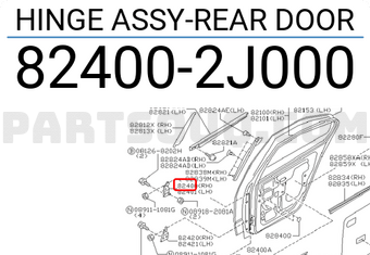 Nissan 824002J000 HINGE ASSY-REAR DOOR