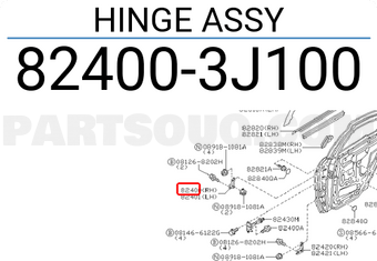 Nissan 824003J100 HINGE ASSY