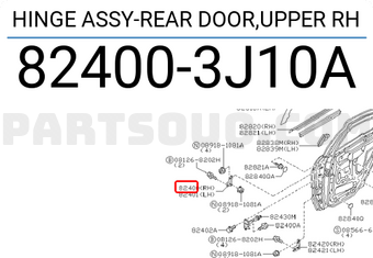 Nissan 824003J10A HINGE ASSY-REAR DOOR,UPPER RH