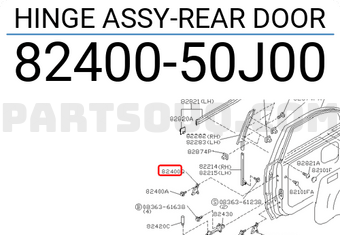 Nissan 8240050J00 HINGE ASSY-REAR DOOR